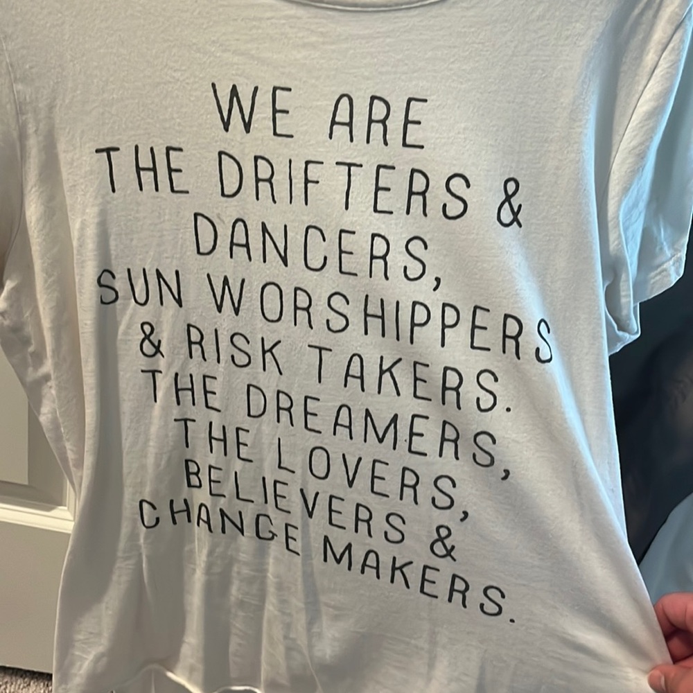 White graphic tee
